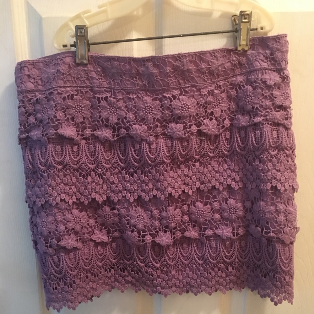 Lilac crocheted lace skirt